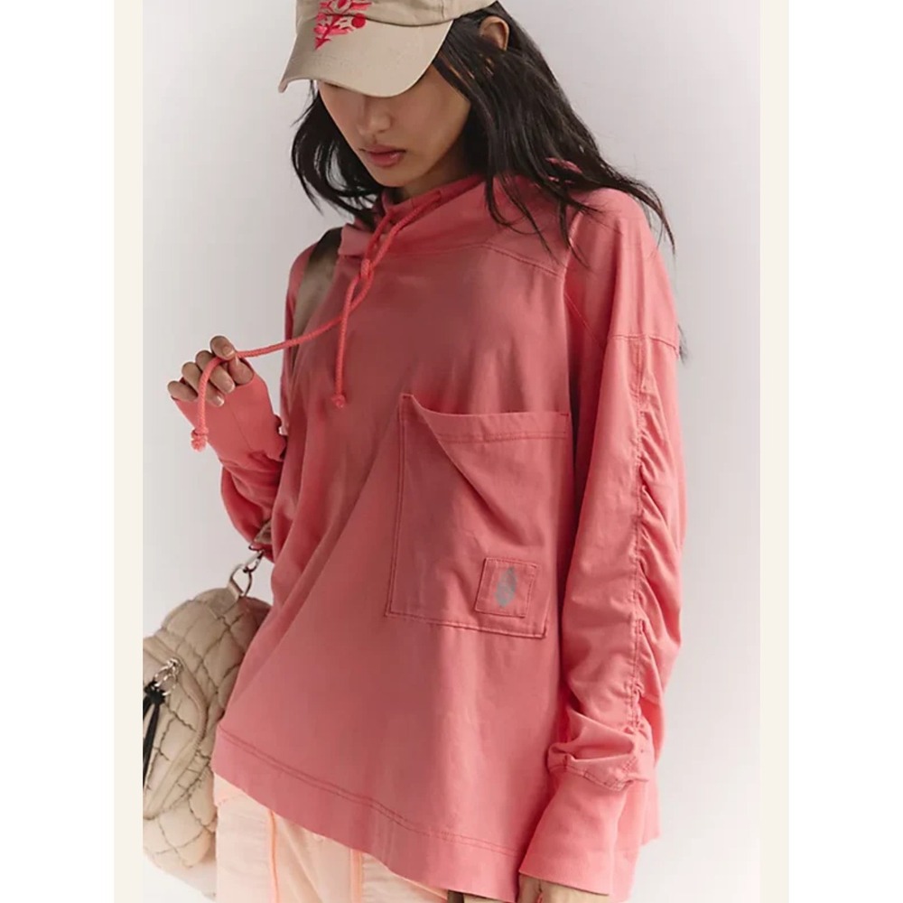FREE PEOPLE | FP Movement Hot Shot Coral Hooded Layer M